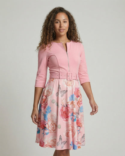 Damen A-Linie Kleid Tailliert Floral Modern