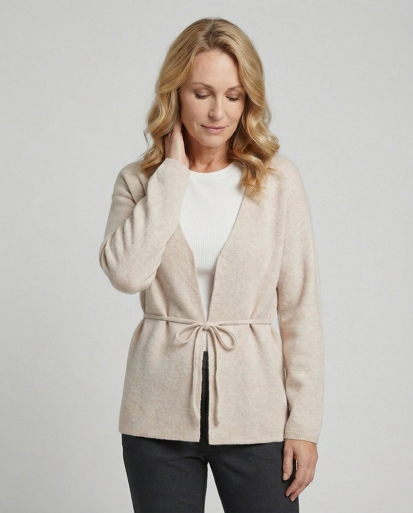 Damen Strickjacke Übergröße Mit Gürtel
