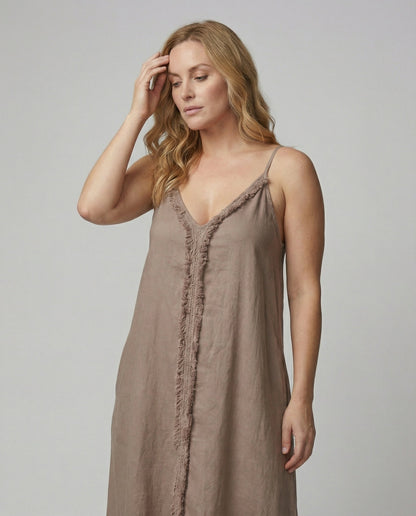 Damen Maxikleid V-Ausschnitt mit Taschen Lang Sommerkleid - Norvielle