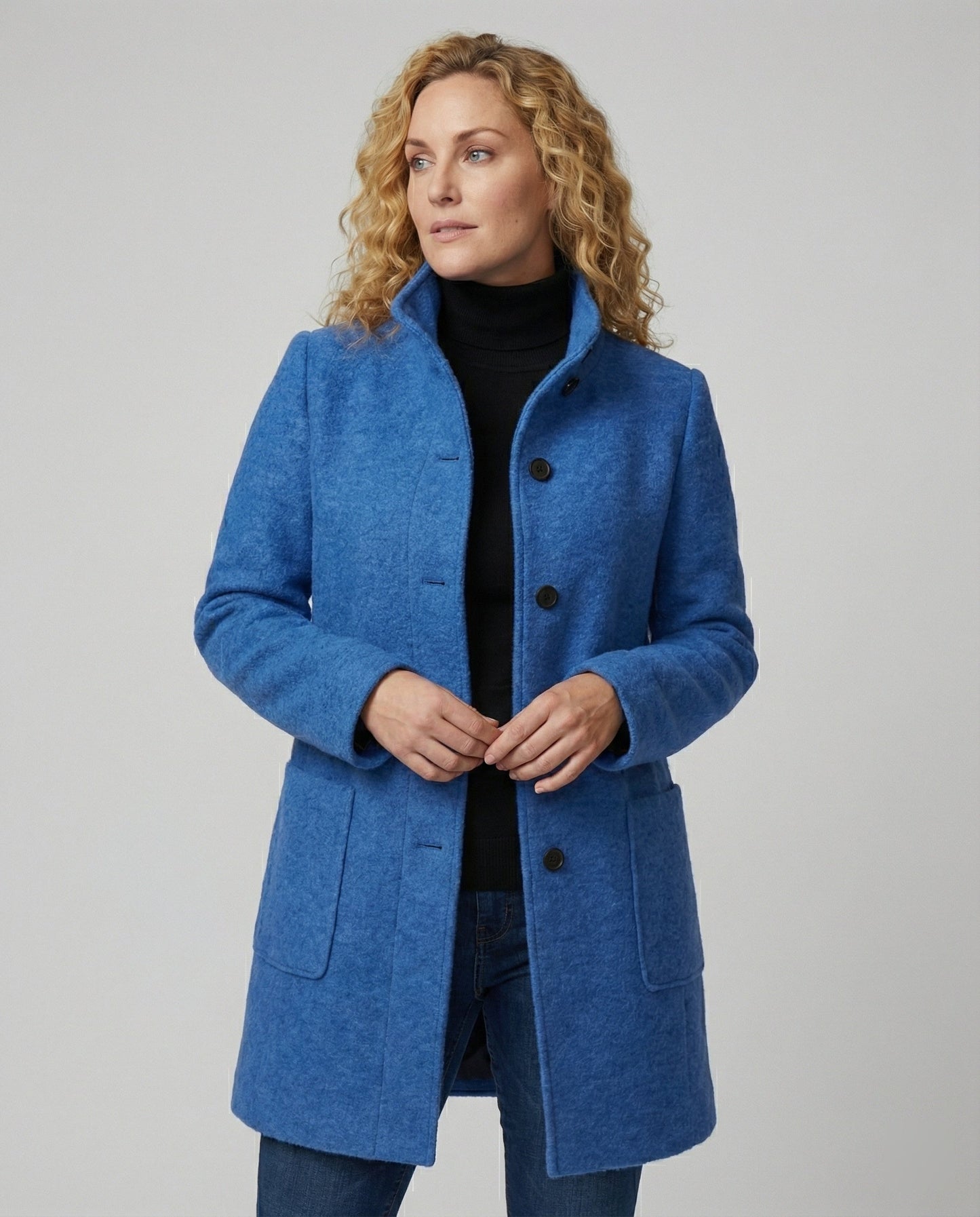 Damen Wolljacke Warm Elegantes Design Schwarz - Norvielle
