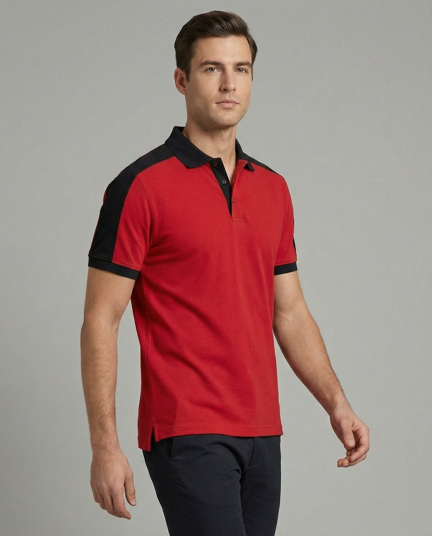 Herren Poloshirt Slimfit Kontrastkragen Modern