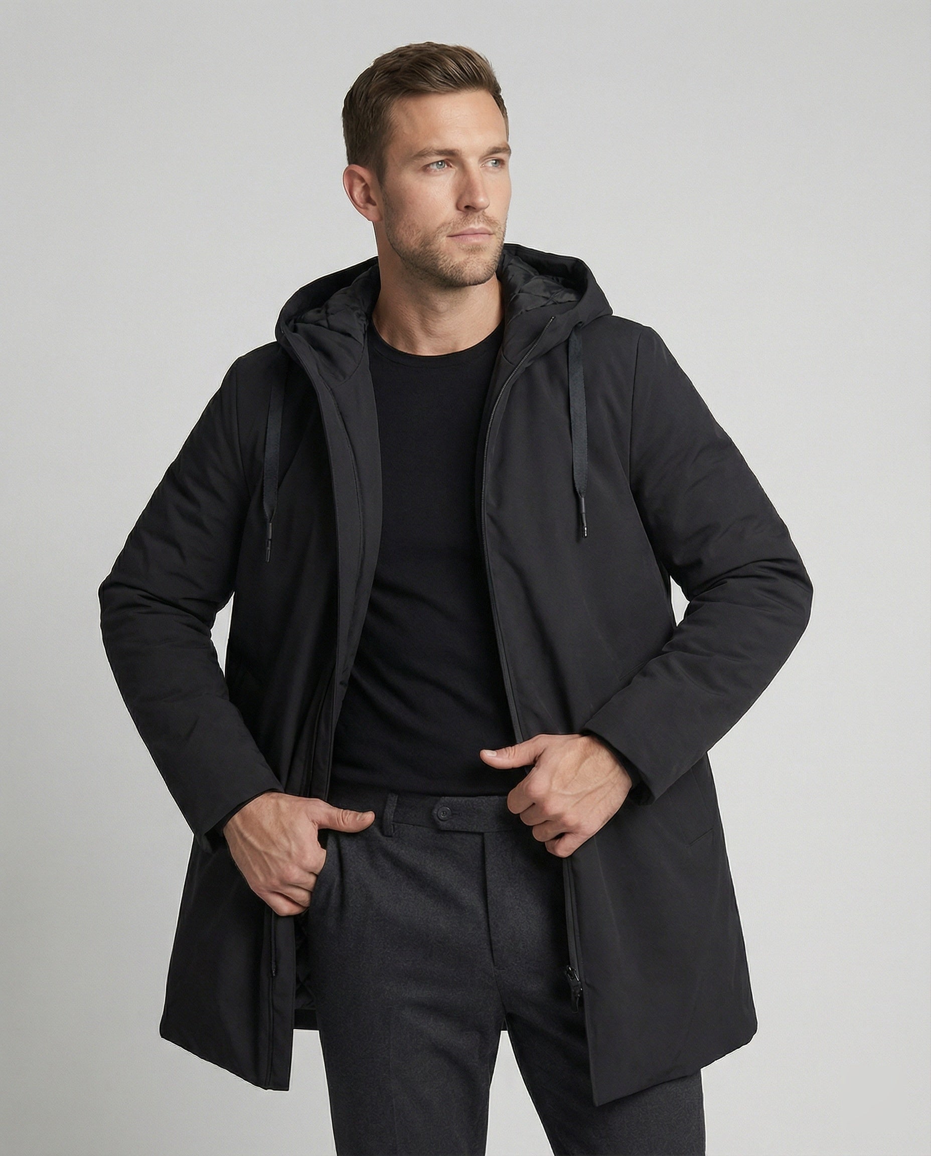 Wasserdichte Winterjacke Damen Warm Bequem Schwarz - Norvielle