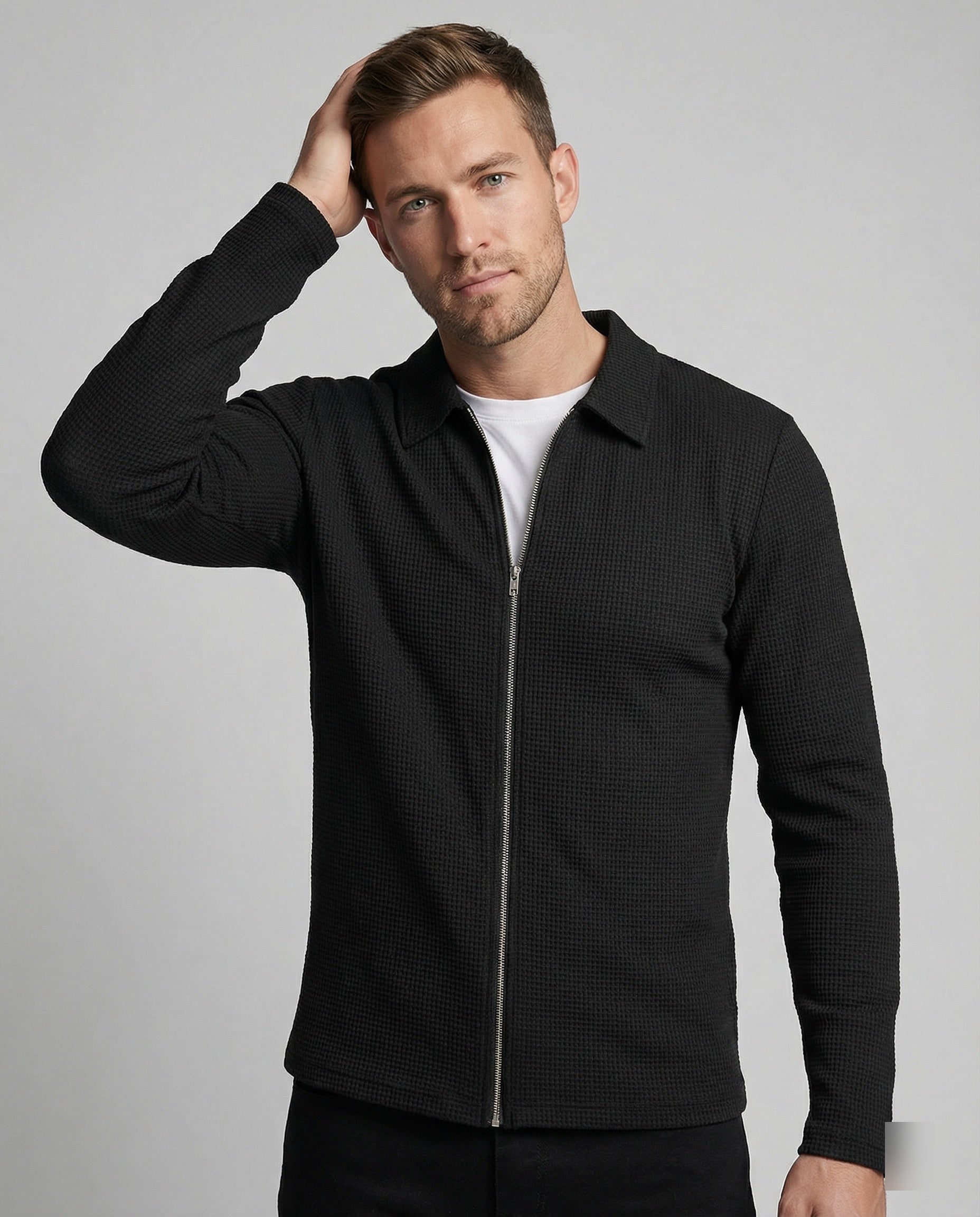 Herren Langarmshirt Elegantes Design Reißverschluss - Norvielle