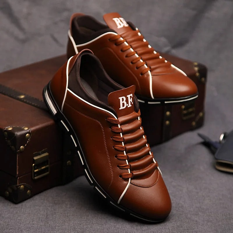 Herren Lederschuhe Robust Echtleder Schwarz - Norvielle