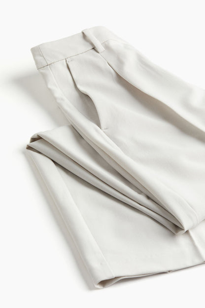 Damenhose Weit Bequem Bundfalten Gerader Schnitt