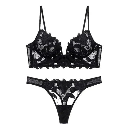 Eleonore Dessous Set in Schwarz mit französischer Spitze