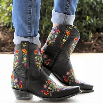 Damen Cowboy-Stiefel Wasserdicht Vintage-Look