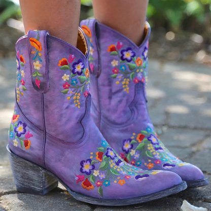 Damen Cowboy-Stiefel Wasserdicht Vintage-Look