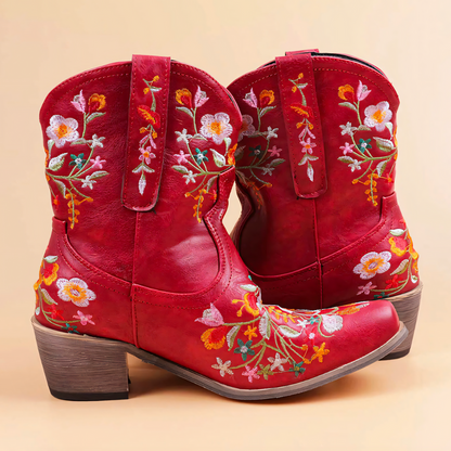 Damen Cowboy-Stiefel Wasserdicht Vintage-Look