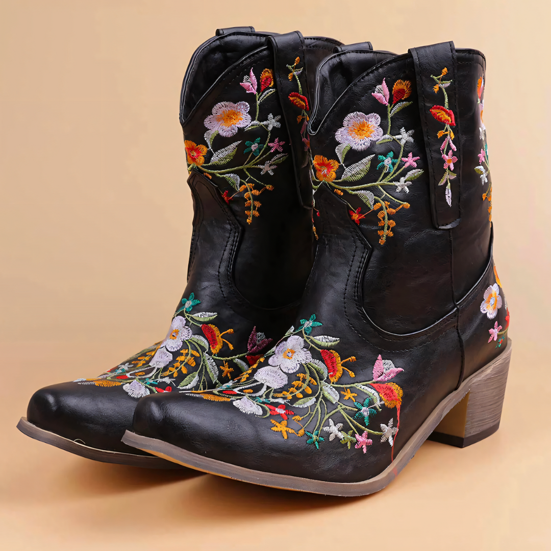 Damen Cowboy-Stiefel Wasserdicht Vintage-Look