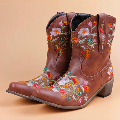Damen Cowboy-Stiefel Wasserdicht Vintage-Look