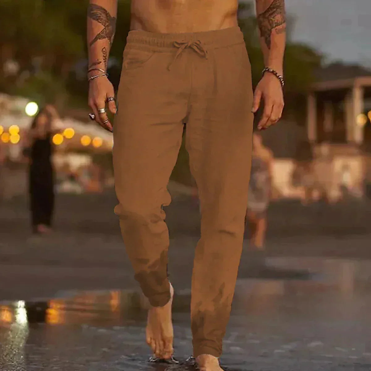 Herren Leinenhose Leicht Sommer
