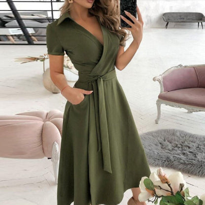 Damen A-Linien-Kleid Lang Elegantes Zeitloses Design