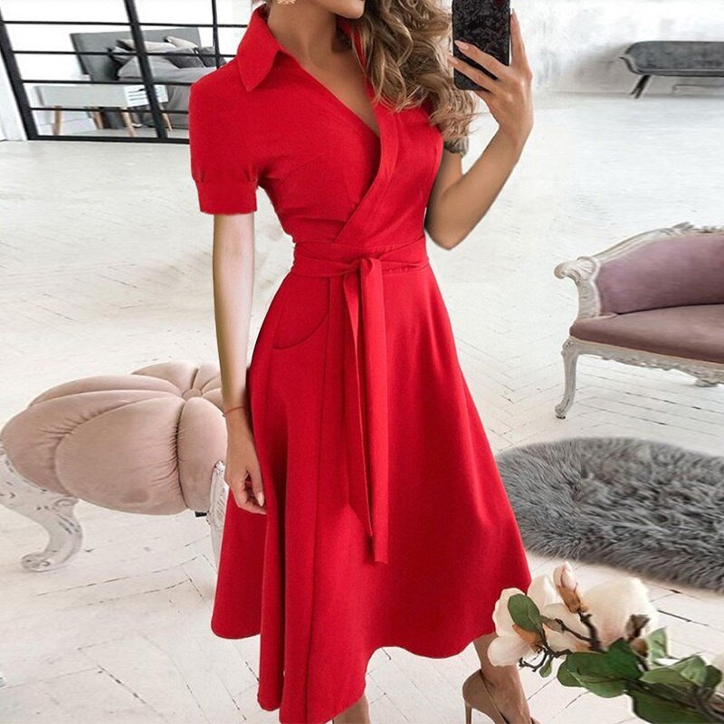 Damen A-Linien-Kleid Lang Elegantes Zeitloses Design