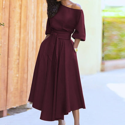 Damen A-Linien-Kleid Lang Elegantes Zeitloses Design
