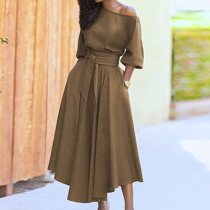 Damen A-Linien-Kleid Lang Elegantes Zeitloses Design