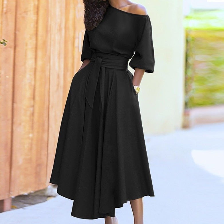 Damen A-Linien-Kleid Lang Elegantes Zeitloses Design