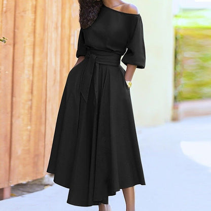 Damen A-Linien-Kleid Lang Elegantes Zeitloses Design