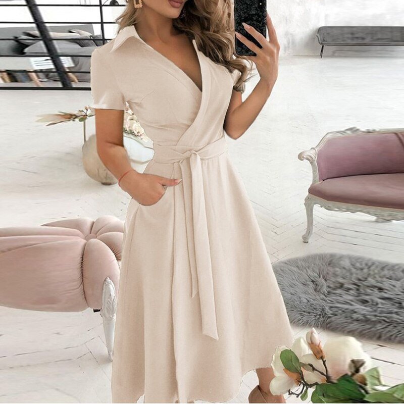 Damen A-Linien-Kleid Lang Elegantes Zeitloses Design