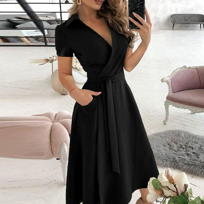Damen A-Linien-Kleid Lang Elegantes Zeitloses Design