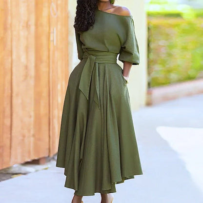 Damen A-Linien-Kleid Lang Elegantes Zeitloses Design