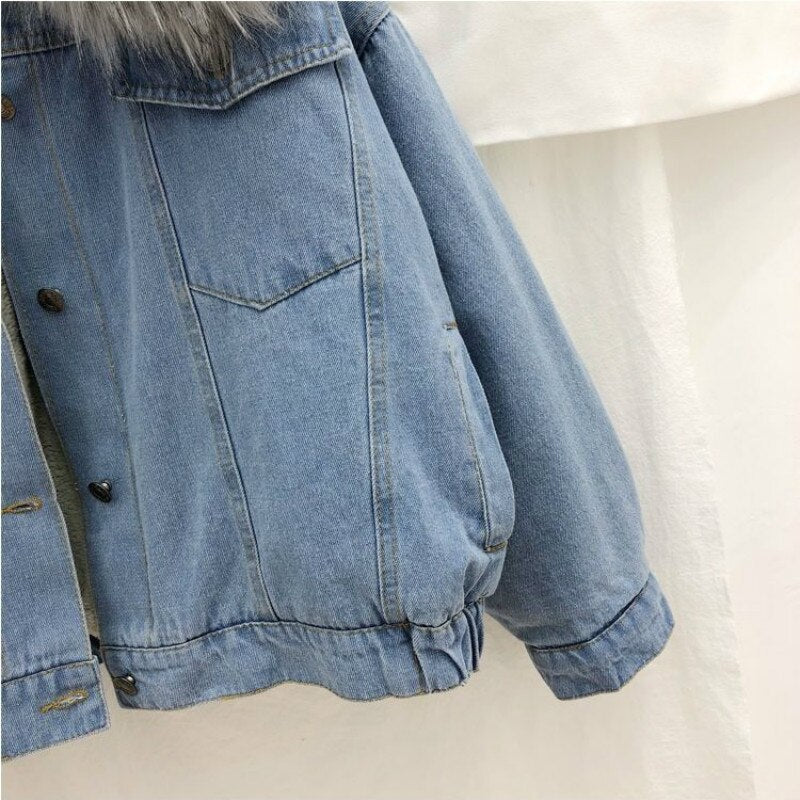 Damen Winterjacke Denim Warm Stilvoll - Norvielle