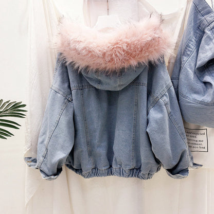Damen Winterjacke Denim Warm Stilvoll