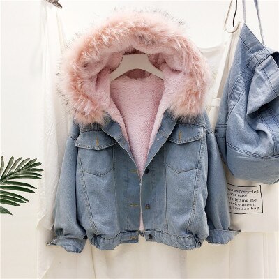 Damen Winterjacke Denim Warm Stilvoll