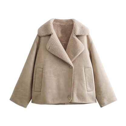 Velourslederjacke Damen Fleecefutter