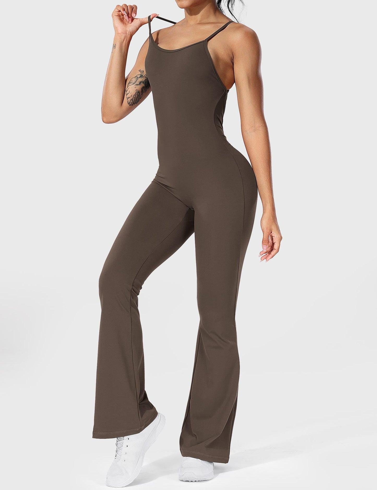 Damen Jumpsuit Flare Ohne Rücken Verstellbar