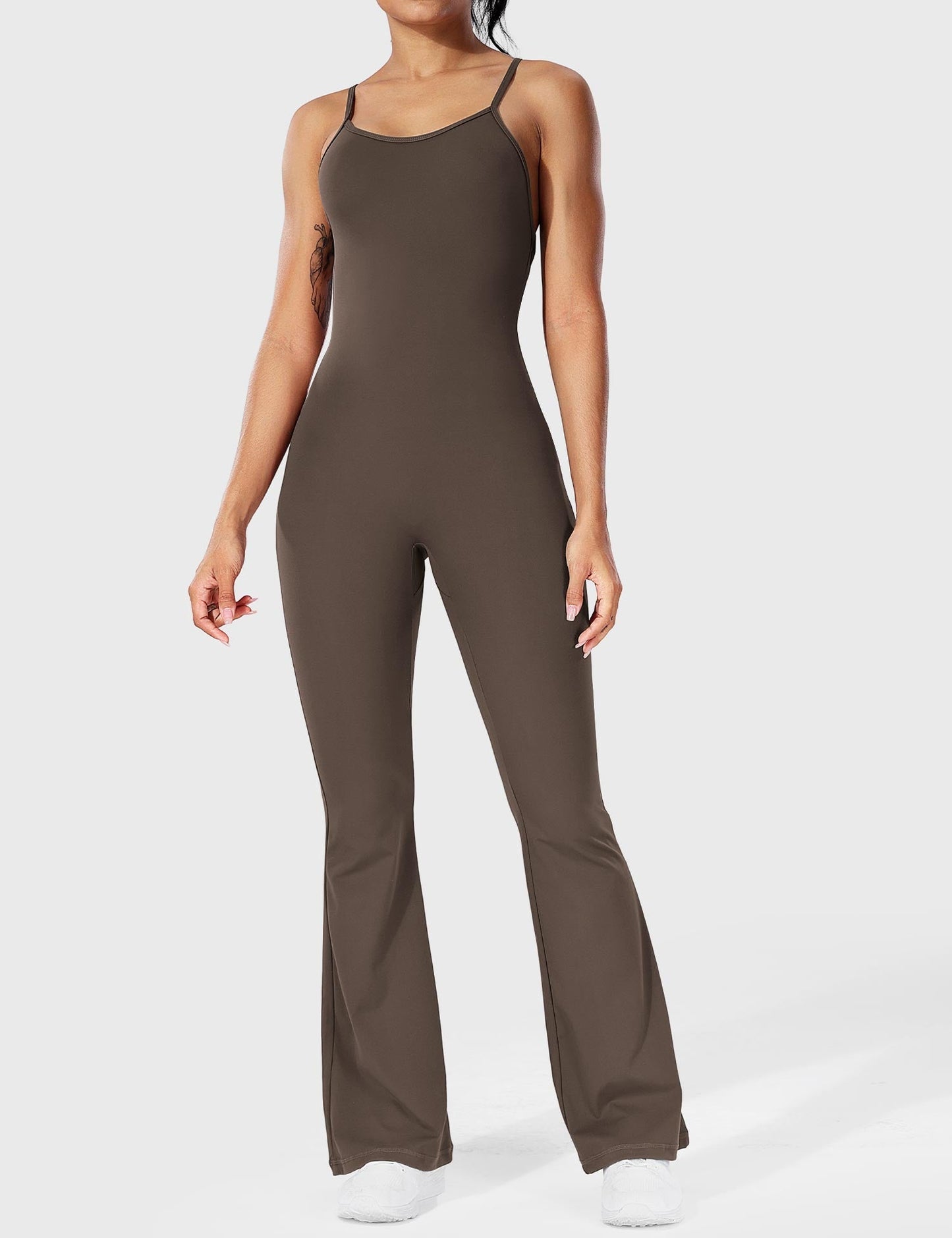 Damen Jumpsuit Flare Ohne Rücken Verstellbar