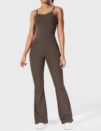Damen Jumpsuit Flare Ohne Rücken Verstellbar
