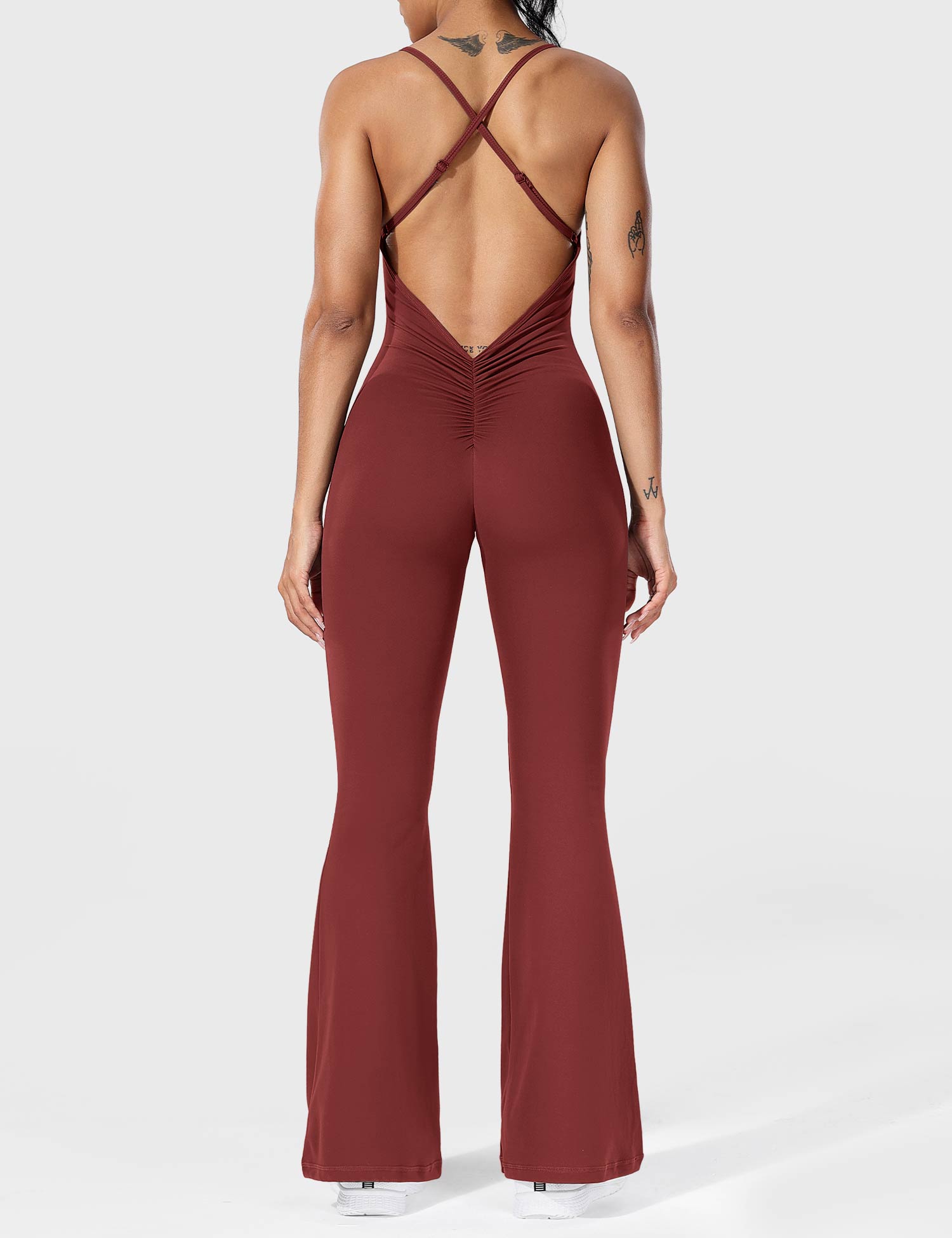 Damen Jumpsuit Flare Ohne Rücken Verstellbar - Norvielle