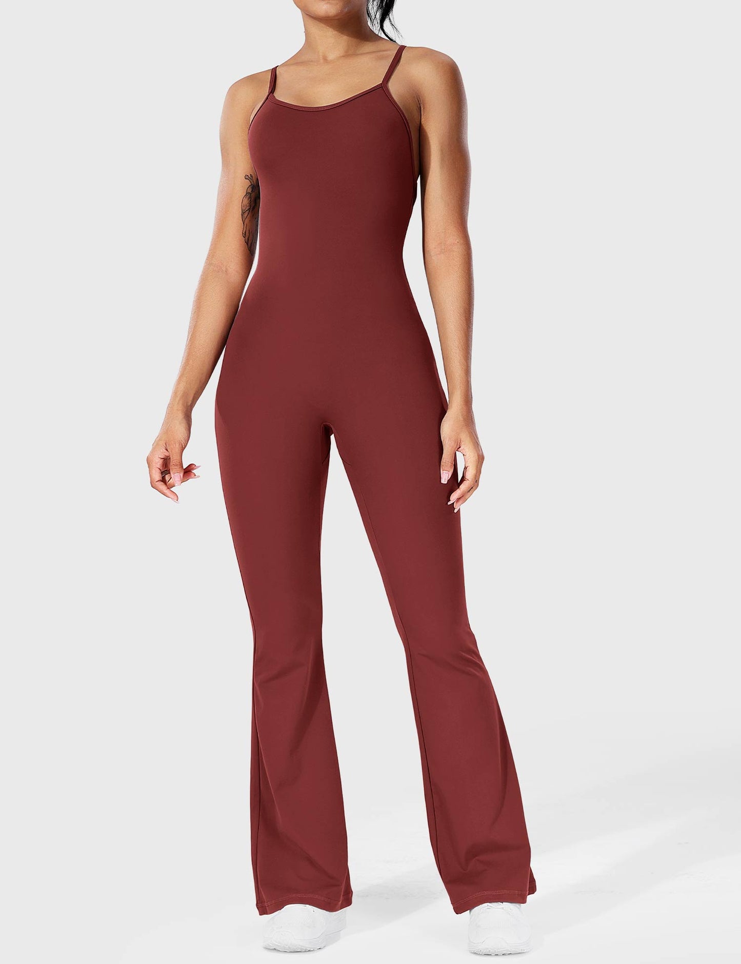 Damen Jumpsuit Flare Ohne Rücken Verstellbar