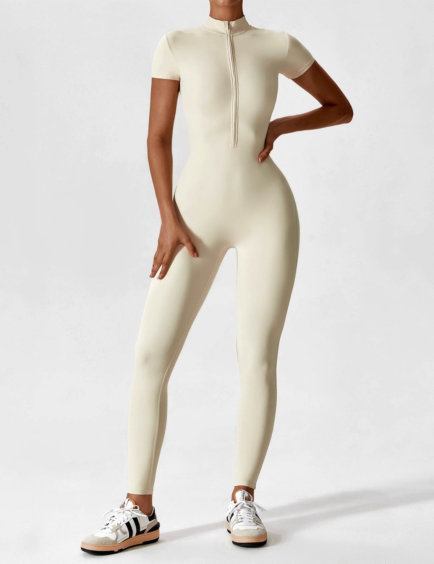 Damen Bodysuit Vollreißverschluss Nahtlos
