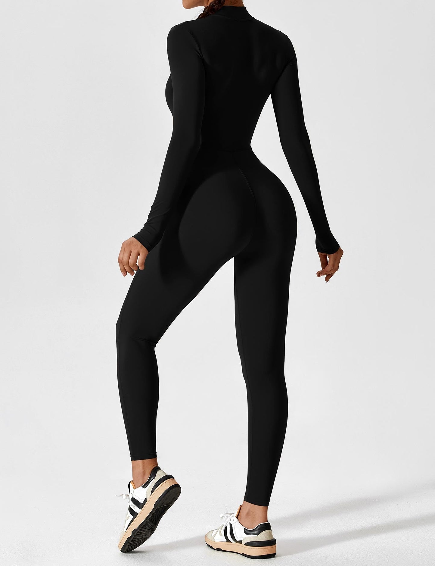 Damen Langarm Sommeranzug Set Reißverschluss Modern