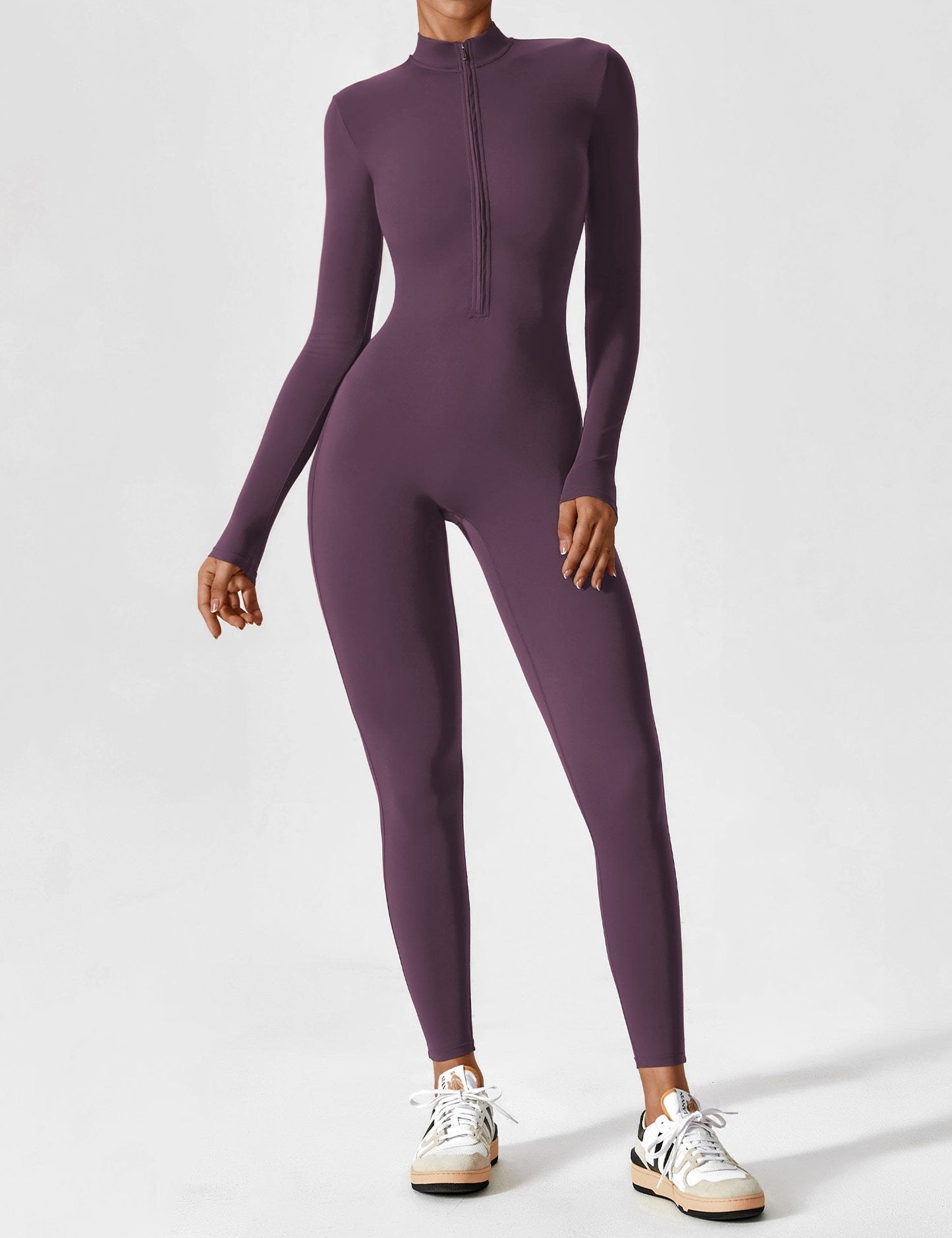 Damen Langarm Sommeranzug Set Reißverschluss Modern
