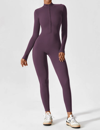 Damen Langarm Sommeranzug Set Reißverschluss Modern
