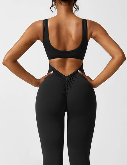 Damen Jumpsuit Rückenfrei Flare Style Sommer
