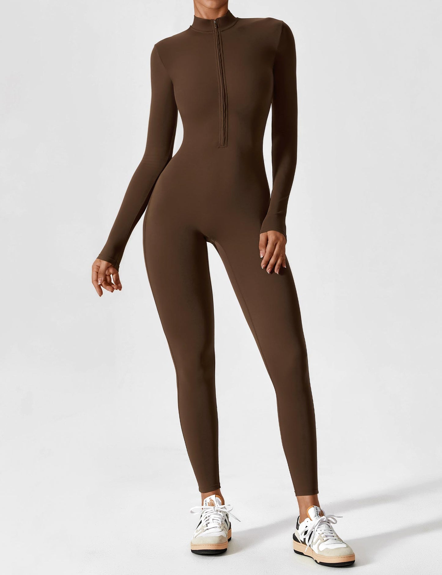 Damen Bodysuit Vollreißverschluss Nahtlos