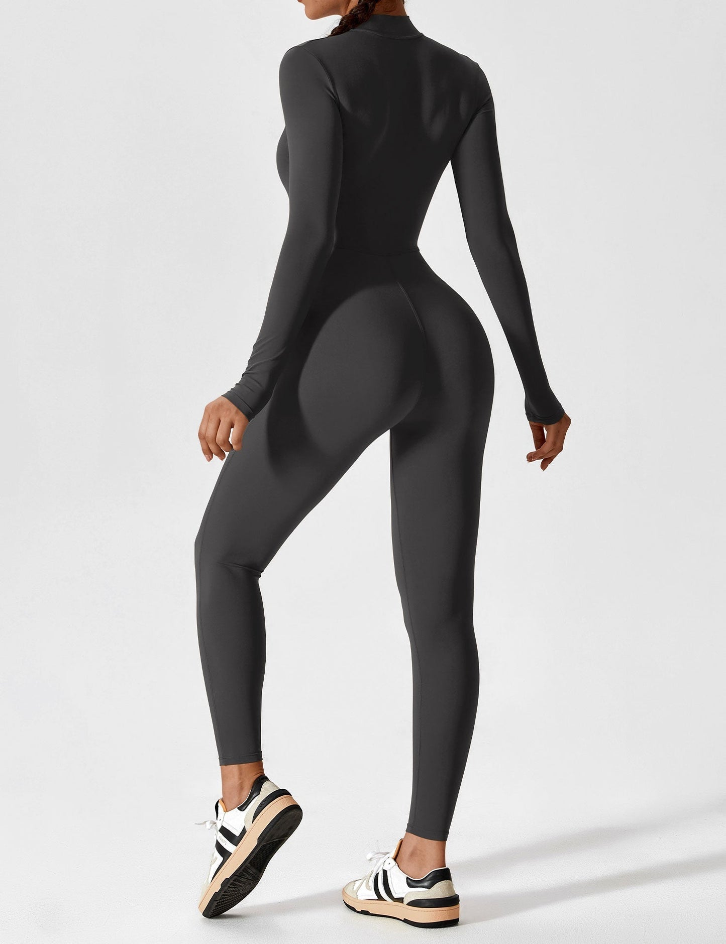 Damen Langarm Sommeranzug Set Reißverschluss Modern