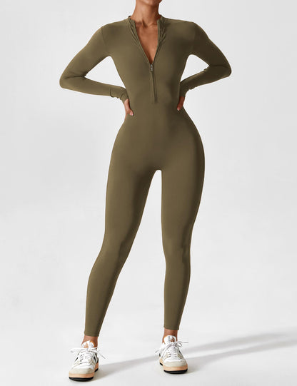 Damen Bodysuit Vollreißverschluss Nahtlos