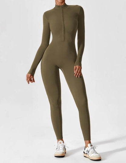 Damen Bodysuit Vollreißverschluss Nahtlos