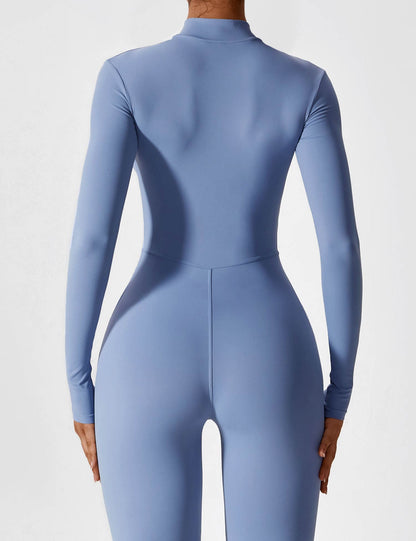 Damen Langarm Sommeranzug Set Reißverschluss Modern