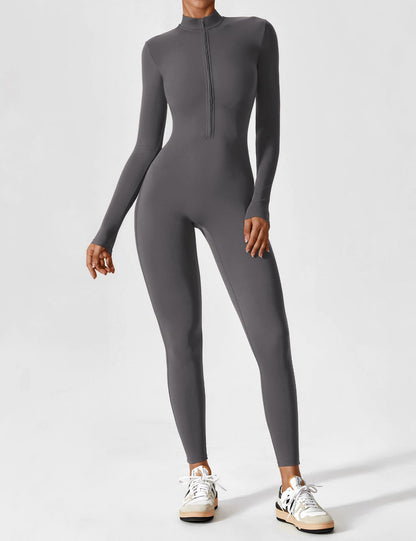 Damen Bodysuit Vollreißverschluss Nahtlos