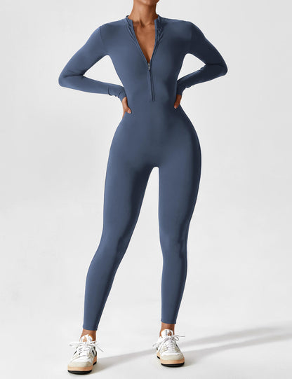 Damen Bodysuit Vollreißverschluss Nahtlos