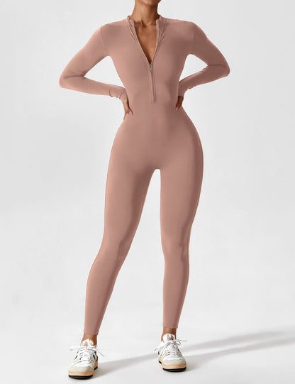 Damen Langarm Sommeranzug Set Reißverschluss Modern