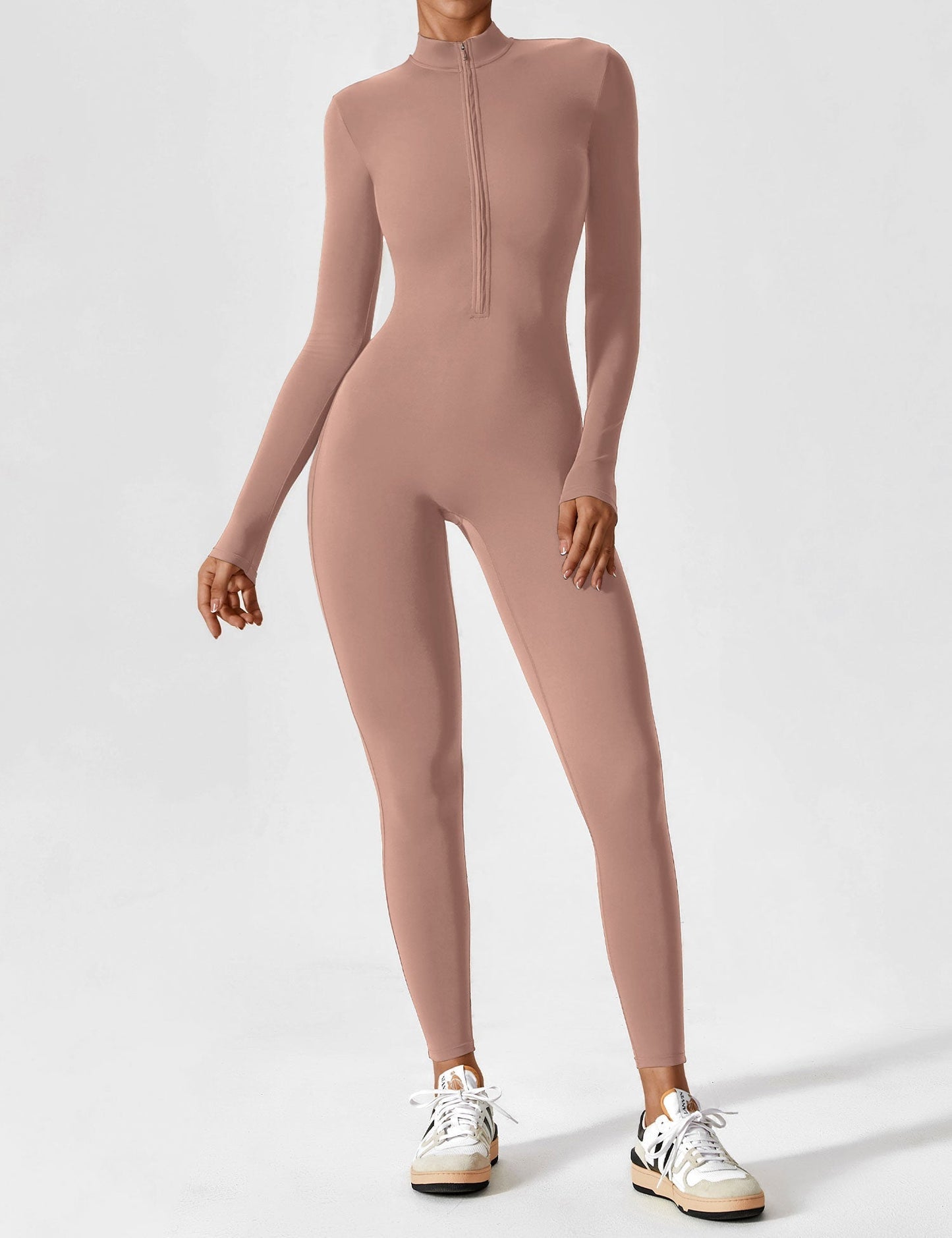 Damen Langarm Sommeranzug Set Reißverschluss Modern