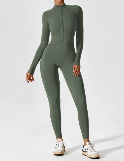 Damen Bodysuit Vollreißverschluss Nahtlos