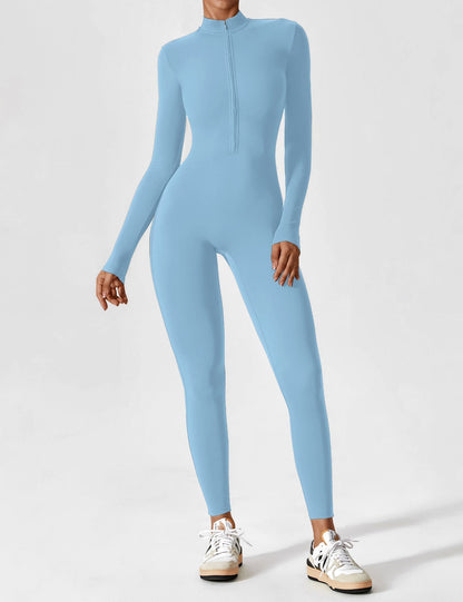 Damen Langarm Sommeranzug Set Reißverschluss Modern